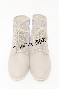 画像2: axes femme / 花レース編み上げブーツ M ベージュ O-25-06-14-076-AX-SH-IG-ZT-K003