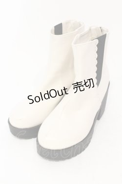 画像1: axes femme / バックジップサイドゴアブーツ M アイボリー O-25-06-14-077-AX-SH-IG-ZT-K003