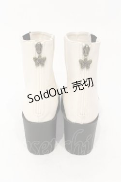 画像4: axes femme / バックジップサイドゴアブーツ M アイボリー O-25-06-14-077-AX-SH-IG-ZT-K003