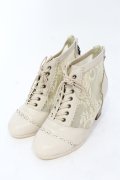 axes femme / チュールレースアップブーツ L アイボリー O-25-06-14-078-AX-SH-IG-OS