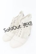 axes femme / チュールレースアップブーツ L アイボリー O-25-06-14-078-AX-SH-IG-ZT-K017