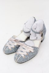 axes femme / ジャガードセパレートパンプス L ブルーグレー O-25-06-14-082-AX-SH-IG-ZT-K022