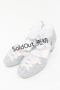 axes femme / ジャガードセパレートパンプス L ブルーグレー O-25-06-14-082-AX-SH-IG-ZT-K022