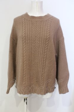 画像1: axes femme / 裾ボタンロングニットプルオーバー モカ ブラウン O-25-06-14-009-AX-TO-IG-OS