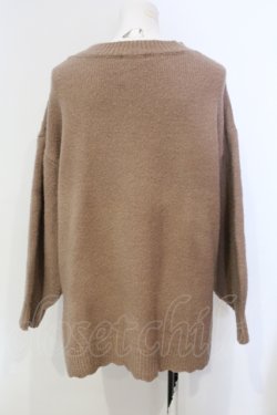 画像2: axes femme / 裾ボタンロングニットプルオーバー モカ ブラウン O-25-06-14-009-AX-TO-IG-OS