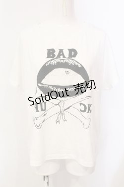 画像1: GLAD NEWS / リッププリントショートTシャツ F ホワイト O-25-06-14-022-GL-TS-YM-OS