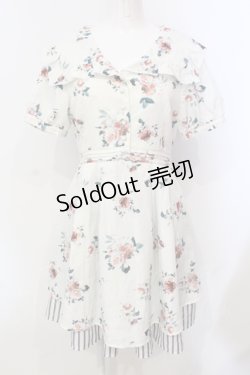 画像1: axes femme POETIQUE / フラワーバッスルワンピース  オフシロ O-25-06-14-031-AX-OP-IG-OS