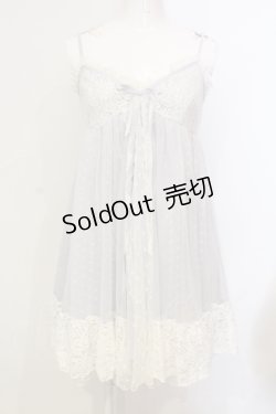 画像1: axes femme POETIQUE / レーシーキャミワンピース M サックス O-25-06-14-038-AX-OP-YM-OS