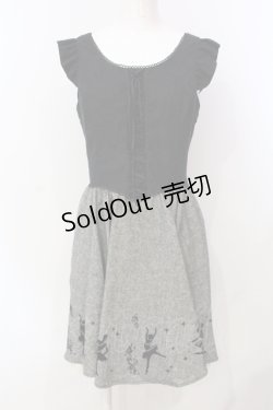 画像1: Secret Honey / バレリーナフロッキー切り替えワンピース 2 クロｘグレー O-25-06-14-039-CA-OP-YM-OS