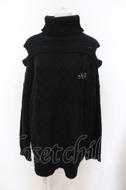 画像1: NieR Clothing / 短丈OFF-SHOULDER KNIT ニット  ブラック O-25-06-16-005-PU-TO-IG-OS