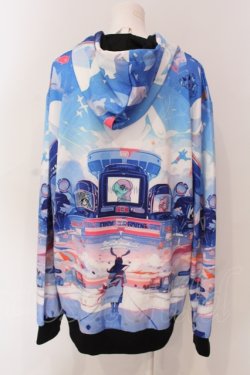 画像2: NieR Clothing / 転写ZIPパーカー  ブルー×マルチ O-25-06-16-042-PU-TO-IG-OS