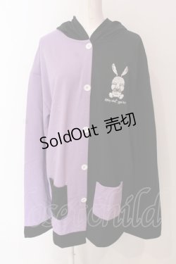 画像1: NieR Clothing / PURPLE×BLACKバイカラーカーディガン【CRY RABBIT】  パープル×ブラック O-25-06-16-043-PU-TO-IG-ZT128