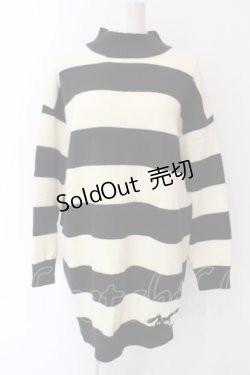 画像1: NieR Clothing / ORIGINAL HIGH-NECK SWEATER ニット  オフホワイト×ブラック O-25-06-16-046-PU-TO-IG-ZT024