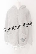 NieR Clothing / 刺繍入りボアパーカー  グレー O-25-06-16-047-PU-TO-IG-ZT024