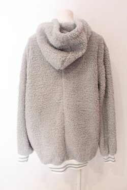 画像3: NieR Clothing / 刺繍入りボアパーカー  グレー O-25-06-16-047-PU-TO-IG-OS