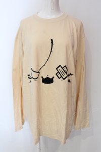 NieR Clothing / 5.6オンス 怒りミケFACE CUTSEW  ベージュ」 O-25-06-16-050-PU-TS-IG-ZT008