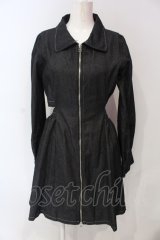 NieR Clothing / バックシャンDENIMワンピース  ブラック O-25-06-16-006-PU-OP-IG-ZT116