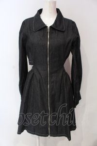 NieR Clothing / バックシャンDENIMワンピース  ブラック O-25-06-16-006-PU-OP-IG-ZT116
