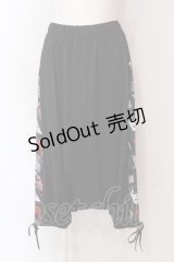 NieR Clothing / 超軽量夏仕様SARROUEL PANTS【和傘(赤)】 サルエルパンツ  ブラック×レッド O-25-06-16-053-PU-PA-IG-ZT106