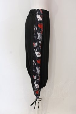 画像2: NieR Clothing / 超軽量夏仕様SARROUEL PANTS【和傘(赤)】 サルエルパンツ  ブラック×レッド O-25-06-16-053-PU-PA-IG-OS