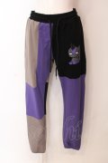 NieR Clothing / スウェットパンツ  ブラック×ベージュ×パープル O-25-06-16-056-PU-PA-IG-OS