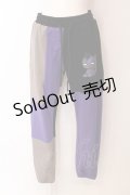 NieR Clothing / スウェットパンツ  ブラック×ベージュ×パープル O-25-06-16-056-PU-PA-IG-ZT135