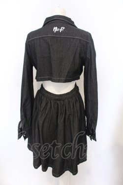 画像2: NieR Clothing / バックシャンDENIMワンピース  ブラック O-25-06-16-006-PU-OP-IG-OS