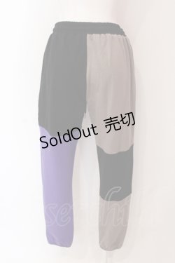 画像2: NieR Clothing / スウェットパンツ  ブラック×ベージュ×パープル O-25-06-16-056-PU-PA-IG-ZT135