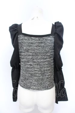 画像2: NieR Clothing / 春夏用 袖異素材マムルークスリーブプルオーバー  ブラック O-25-06-16-009-PU-TO-IG-OS