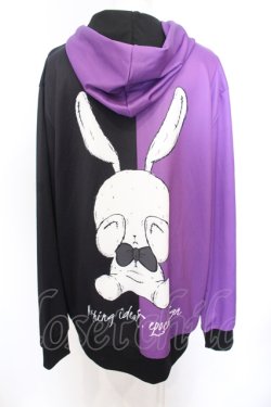 画像3: NieR Clothing / TWO-TONE ZIP OUTER【CRY RABBIT】 パーカー  パープル×ブラック O-25-06-16-010-PU-TO-IG-OS
