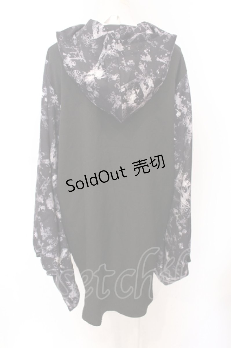 画像3: NieR CLOTHING / 袖リブ付き着物風シャツ【鳥居×九尾】  ブラック×グレー O-25-06-16-011-PU-BL-IG-ZT284 (3)