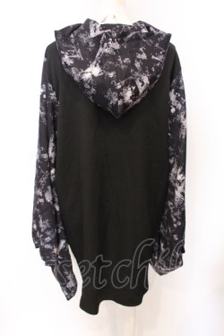 画像3: NieR Clothing / 袖リブ付き着物風シャツ【鳥居×九尾】  ブラック×グレー O-25-06-16-011-PU-BL-IG-OS