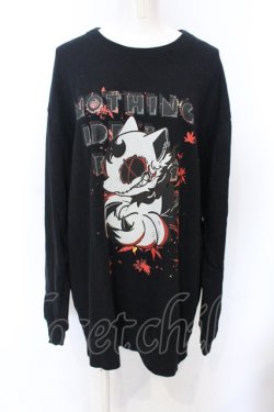 画像1: NieR Clothing / ユニセックスブラックトレーナー【九尾】 2XL ブラック O-25-06-16-014-PU-TO-IG-OS