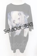 NieR Clothing / 擬人化HALF SLEEVE BIG CUTSEW カットソー F ブラック O-25-06-16-016-PU-TO-IG-ZT283