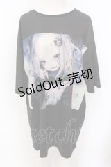 NieR Clothing / 擬人化HALF SLEEVE BIG CUTSEW カットソー F ブラック O-25-06-16-016-PU-TO-IG-ZT283