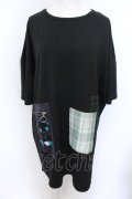 NieR Clothing / ポケット付きパッチワークプルオーバー【シエル】  ブラック O-25-06-16-018-PU-TO-IG-OS
