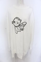 NieR Clothing / 天使ミケトレーナー 2XL ホワイト O-25-06-16-022-PU-TO-IG-ZT284