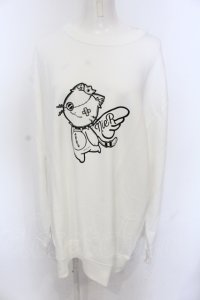 NieR Clothing / 天使ミケトレーナー 2XL ホワイト O-25-06-16-022-PU-TO-IG-ZT284