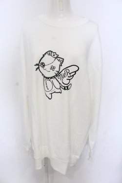 画像1: NieR Clothing / 天使ミケトレーナー 2XL ホワイト O-25-06-16-022-PU-TO-IG-OS