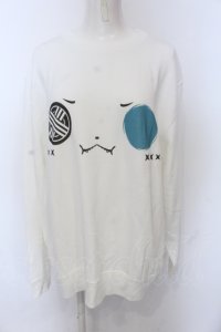NieR Clothing / シエルFACEトレーナー【2色展開】 XL ホワイト O-25-06-16-023-PU-TO-IG-ZT284
