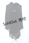 NieR Clothing / 高品質ふわふわニットポンチョ  ブラック O-25-06-16-024-PU-TO-IG-ZT112
