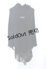 NieR Clothing / 高品質ふわふわニットポンチョ  ブラック O-25-06-16-024-PU-TO-IG-ZT112