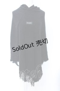 NieR Clothing / 高品質ふわふわニットポンチョ  ブラック O-25-06-16-024-PU-TO-IG-ZT112