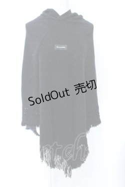 画像1: NieR Clothing / 高品質ふわふわニットポンチョ  ブラック O-25-06-16-024-PU-TO-IG-ZT112