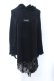 画像1: NieR Clothing / 高品質ふわふわニットポンチョ  ブラック O-25-06-16-024-PU-TO-IG-OS (1)