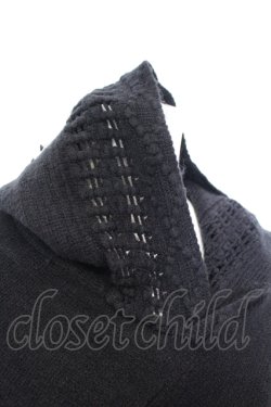 画像2: NieR Clothing / 高品質ふわふわニットポンチョ  ブラック O-25-06-16-024-PU-TO-IG-OS