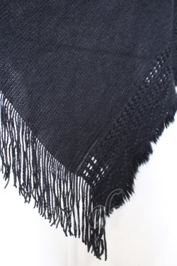 画像3: NieR Clothing / 高品質ふわふわニットポンチョ  ブラック O-25-06-16-024-PU-TO-IG-OS