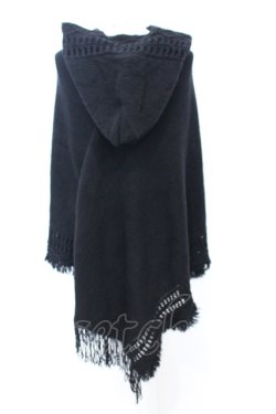 画像4: NieR Clothing / 高品質ふわふわニットポンチョ  ブラック O-25-06-16-024-PU-TO-IG-OS