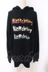 NieR Clothing / GRADATION LOGO PULLOVER PARKA パーカー 2XL ブラック O-25-06-16-027-PU-TO-IG-ZT009