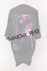 NieR Clothing / 擬人化カットソー  ブラック×ピンク系 O-25-06-16-029-PU-TO-IG-ZT201